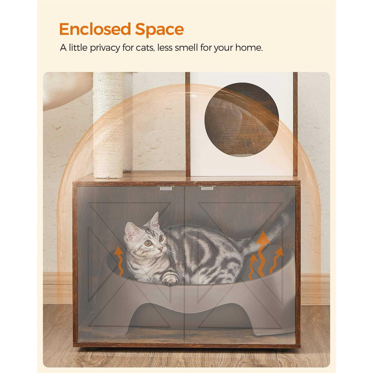 Cat Tree with Litter Box Enclosure 2-in-1 O205848