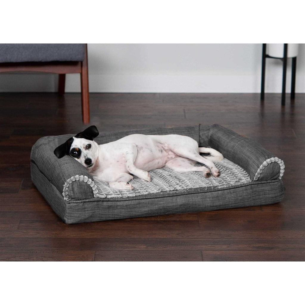 Luxe Fur & Performance Linen Sofa Bed Z89652