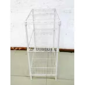 Black 3-Tier Rolling Wire Shelving Unit F1142