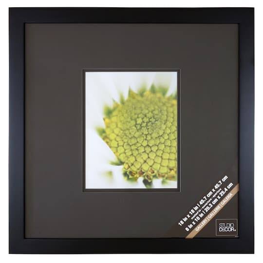 Black Square Gallery Wall Frame with Double Mat H971