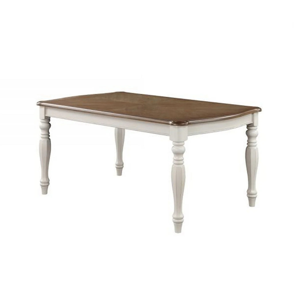 68 Inch Rustic Brown Rubberwood Dining Table L359