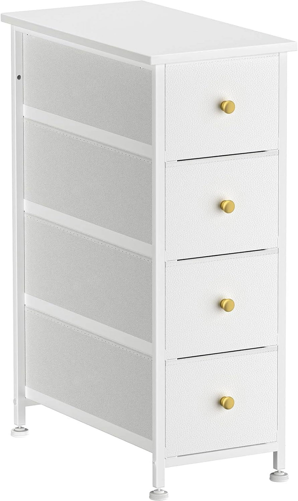 White 4 Drawer Narrow Dresser Storage Tower H623