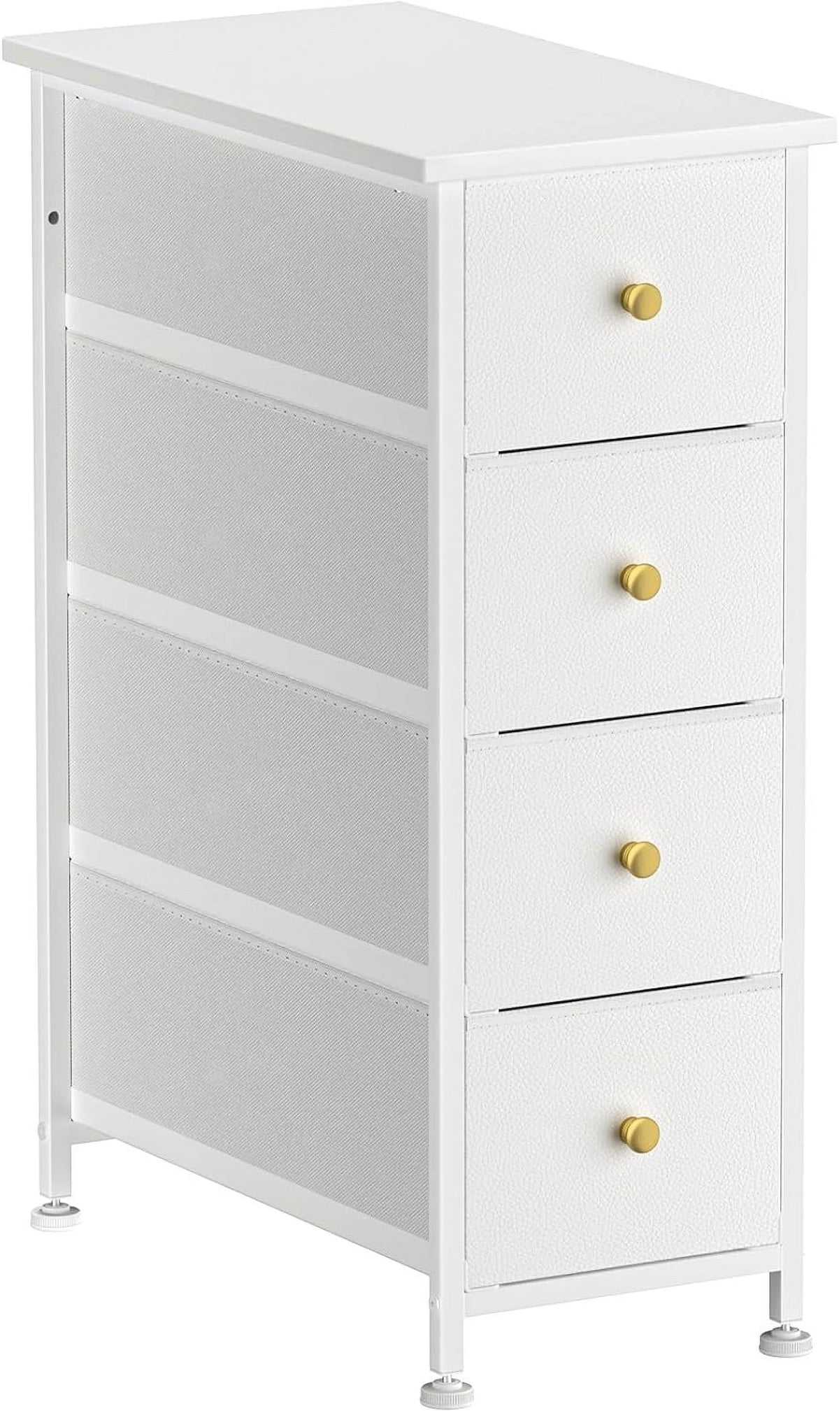 White 4 Drawer Narrow Dresser Storage Tower H623