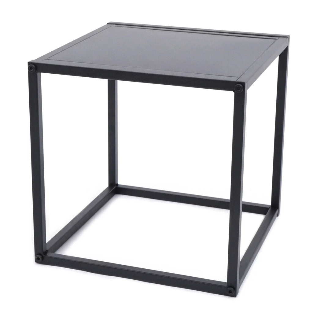 2Pcs Modern Square Metal Coffee Table Side Table End Table Matt Black K93737