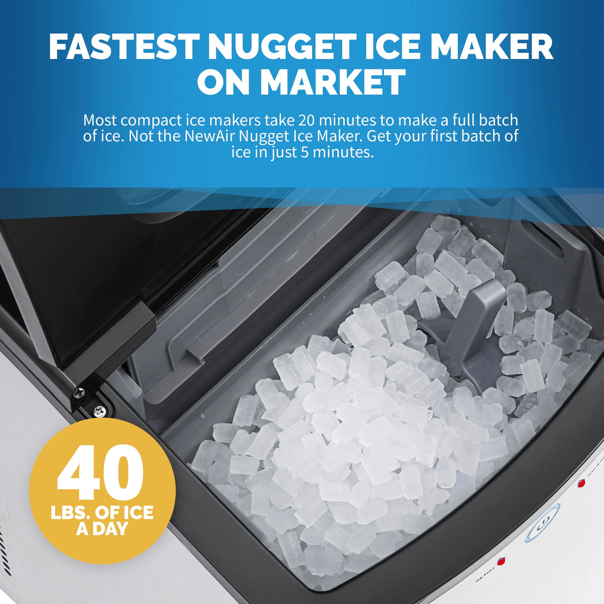 40 lb. Countertop Nugget Ice Maker in Stainless Steel R4175