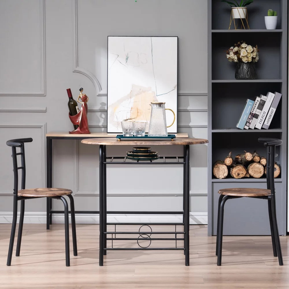 3-Piece Dining Table Set with Metal Frame F930