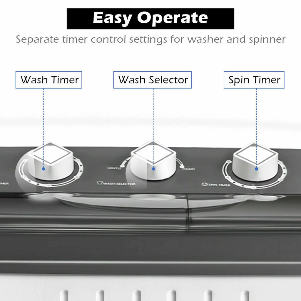 Portable Twin Tub 20 lbs Capacity Washing Machine I781923