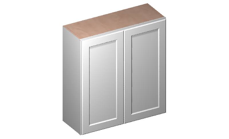 White 2 Doors 2 Shelves Wall Cabinet High-Density Fiberboard P2648