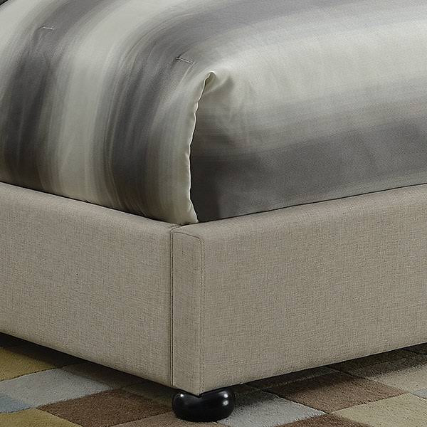 Beige Upholstered Platform Bed J8314