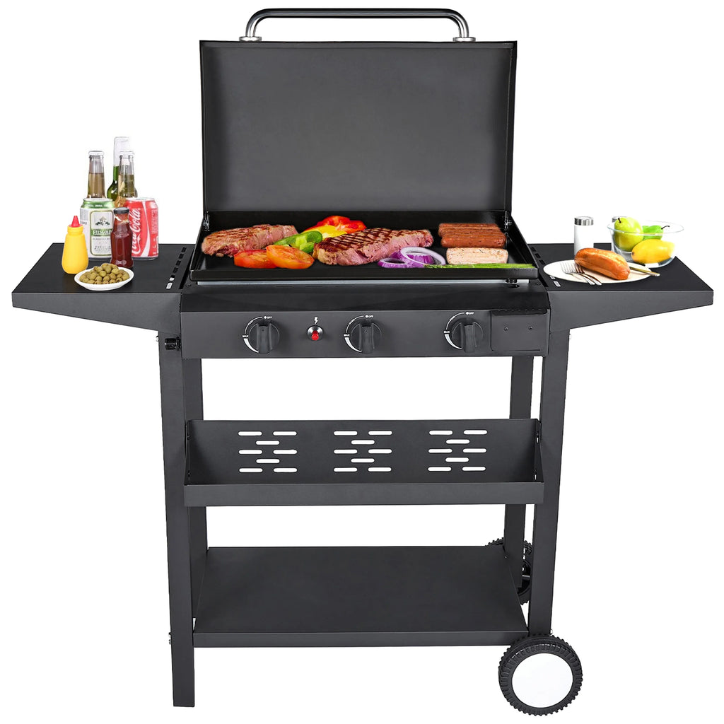 3 Burner Propane Gas Grill Stainless Steel 32,700 BTU Black G297404