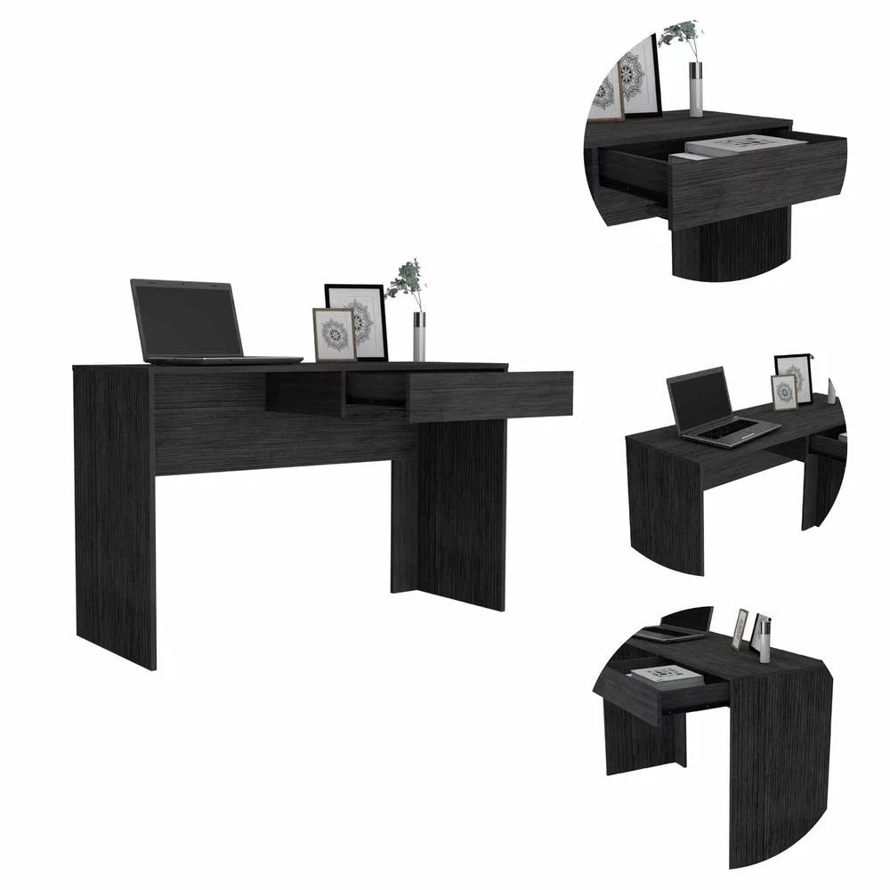 Gray Oak Computer Desk with Drawer Z856