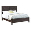 Queen Size Dark Walnut Brown Platform Bed V9676