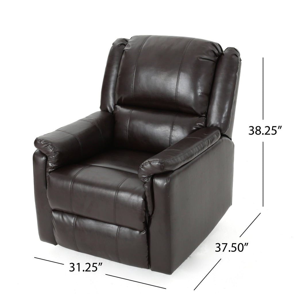 Faux Leather Swivel Gliding Recliner I149