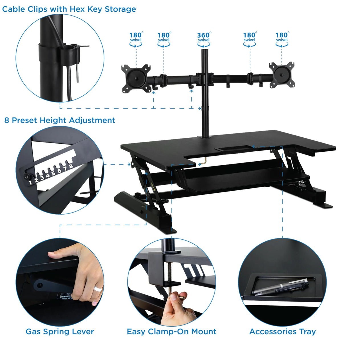 Black Standing Desk Converter Y358294
