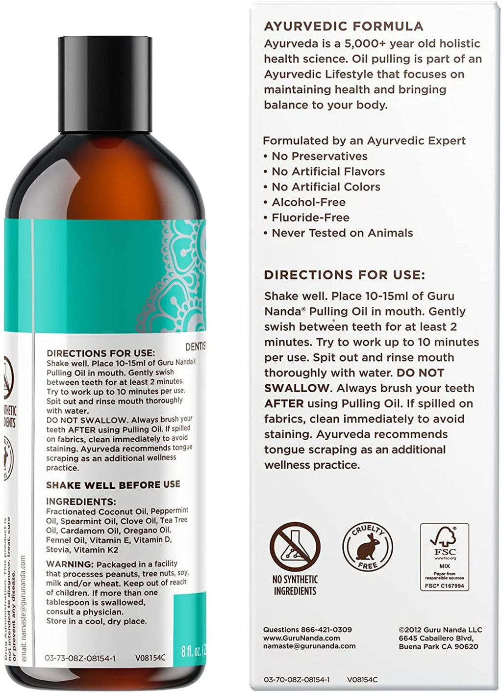 Coconut Mint Oil Pulling Mouthwash 8 oz E9433