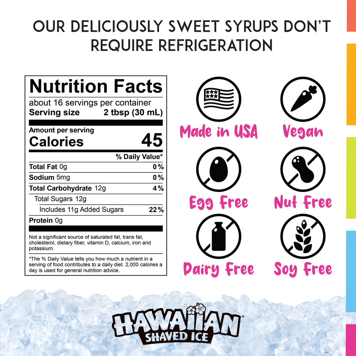 6-Pack Hawaiian Shaved Ice Syrup G54376