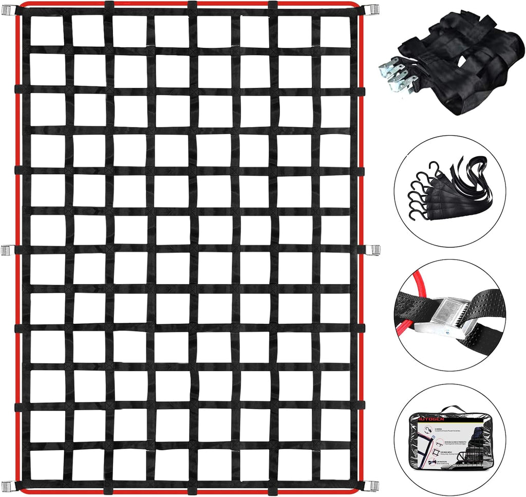 Truck Bed Cargo Net, 57x73, Heavy Duty, 1100LBS Capacity A6377