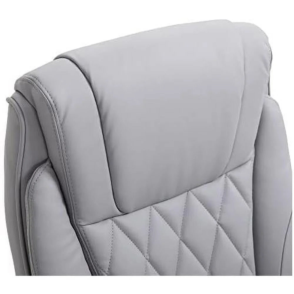 Grey Faux Leather Ergonomic Home Office Chair W271204