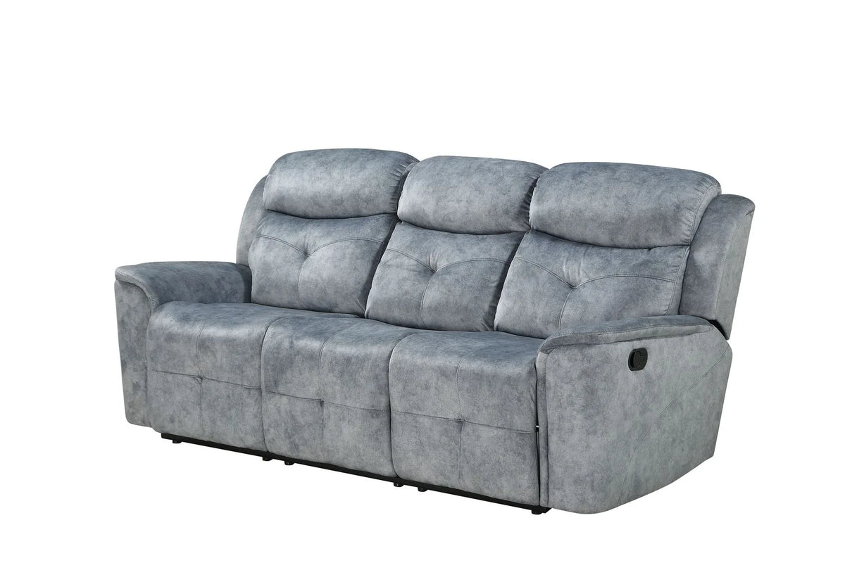 Silver Gray Fabric Motion Sofa C5307