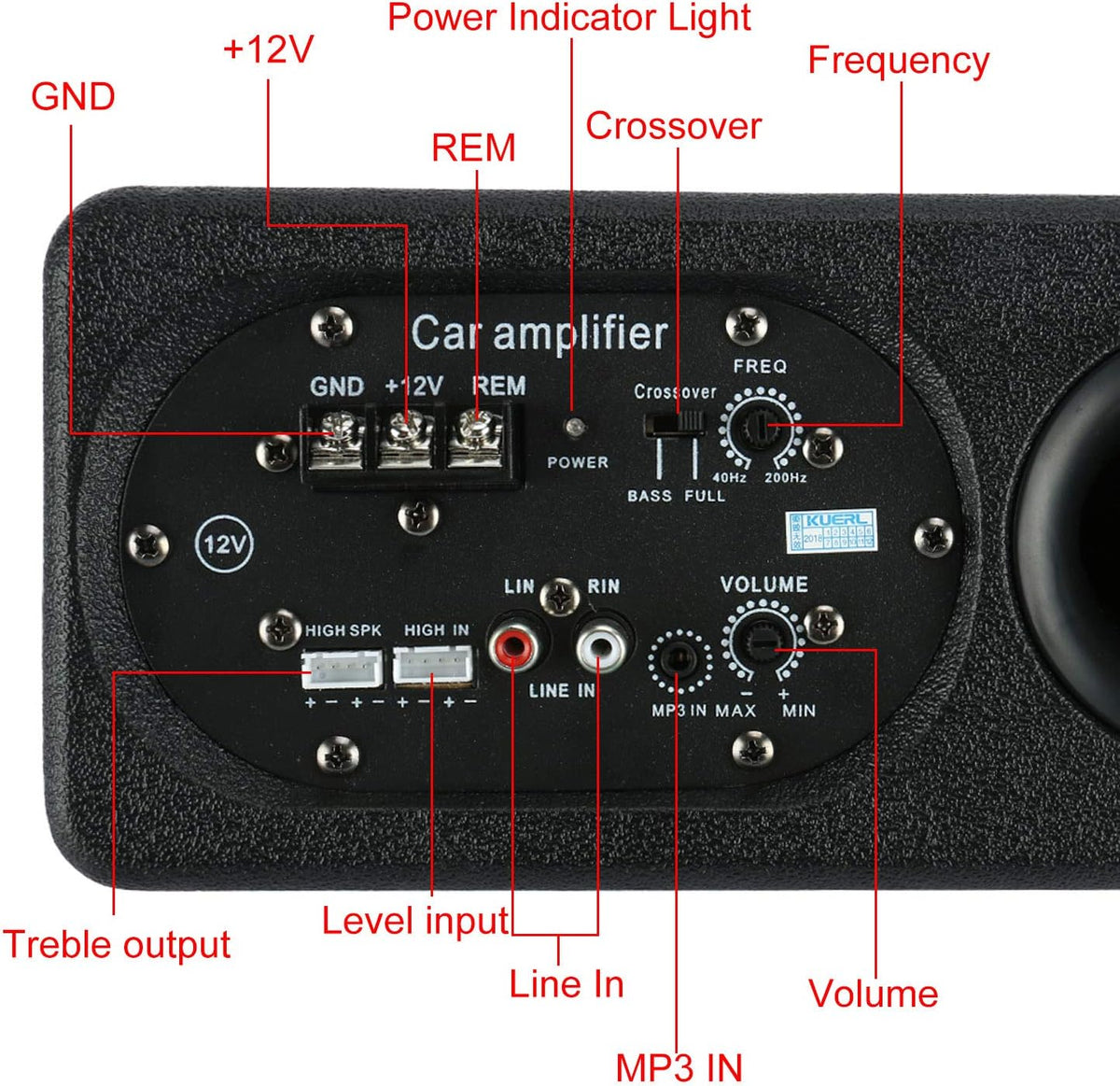 6 Inch Powered Car Subwoofer F3356