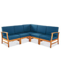 Acacia Wood 5 Seater Sectional Sofa Set with Cushions S400