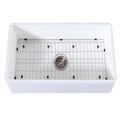 30 In. Farmhouse Kitchen Sink with Strainer and Grid C6414