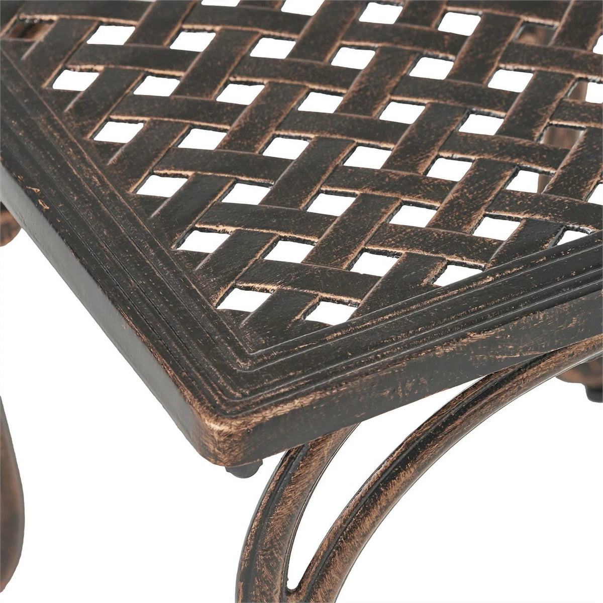 Shiny Copper Aluminum Side Tables Set of 2 P608336
