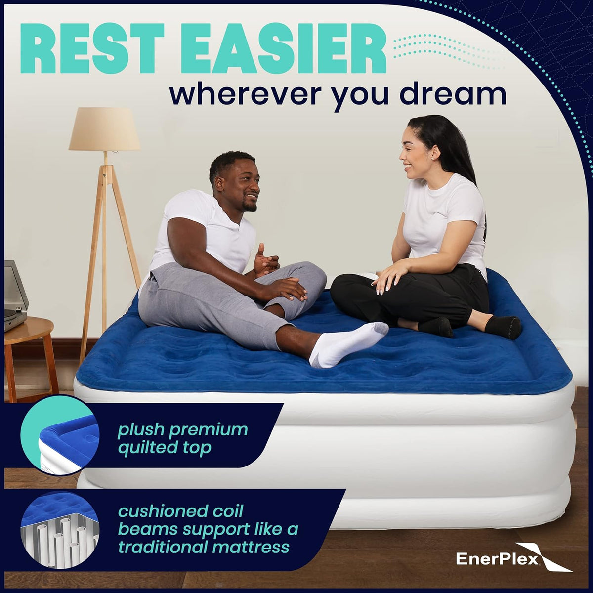 Queen Air Mattress with Built-in Dual Pump W372