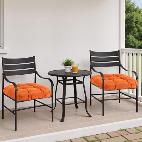 Water-Repellent Outdoor Chair Cushions Set of 2, 19”X19” Tufted Seat Cushions E317989