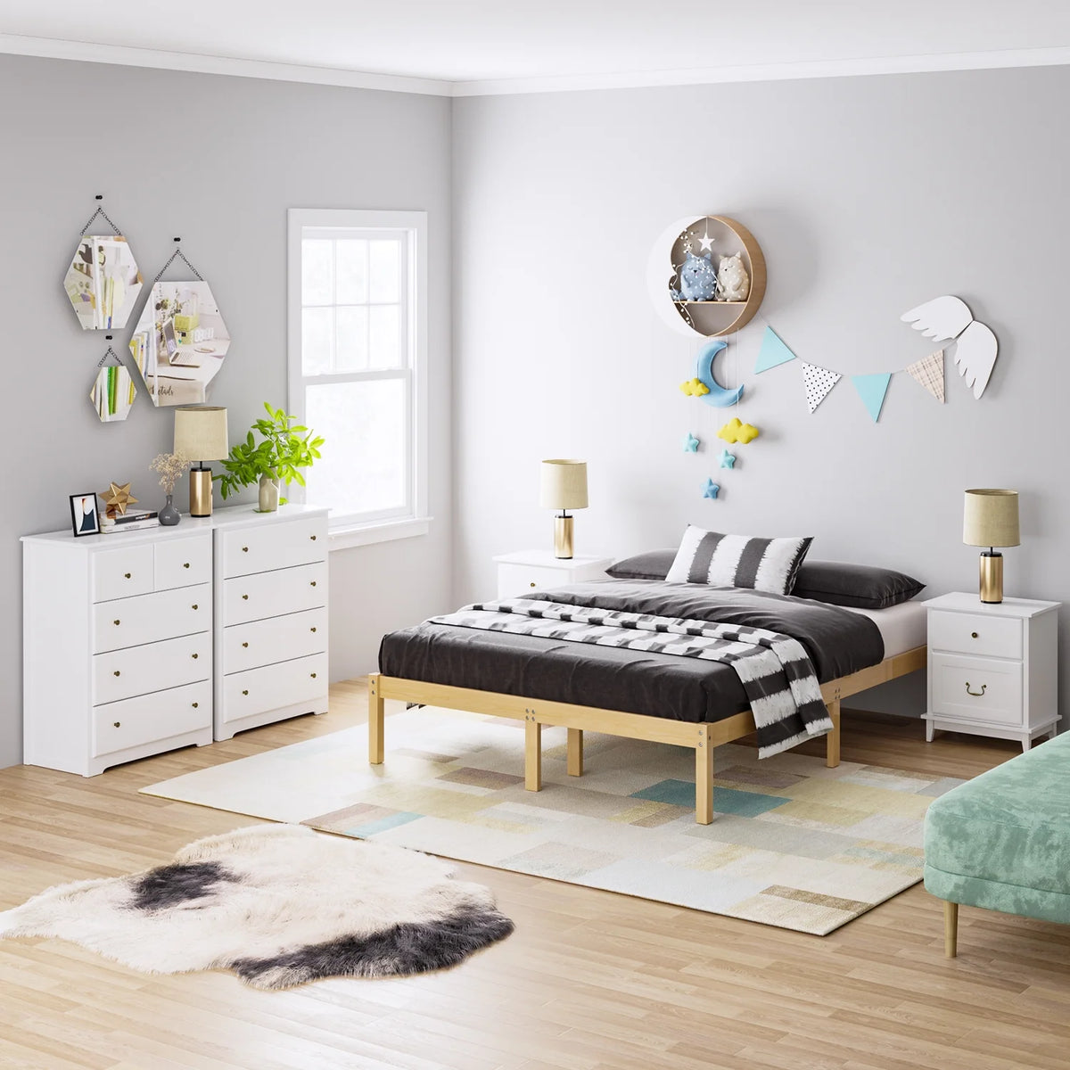 White 5 Drawer Dresser G804