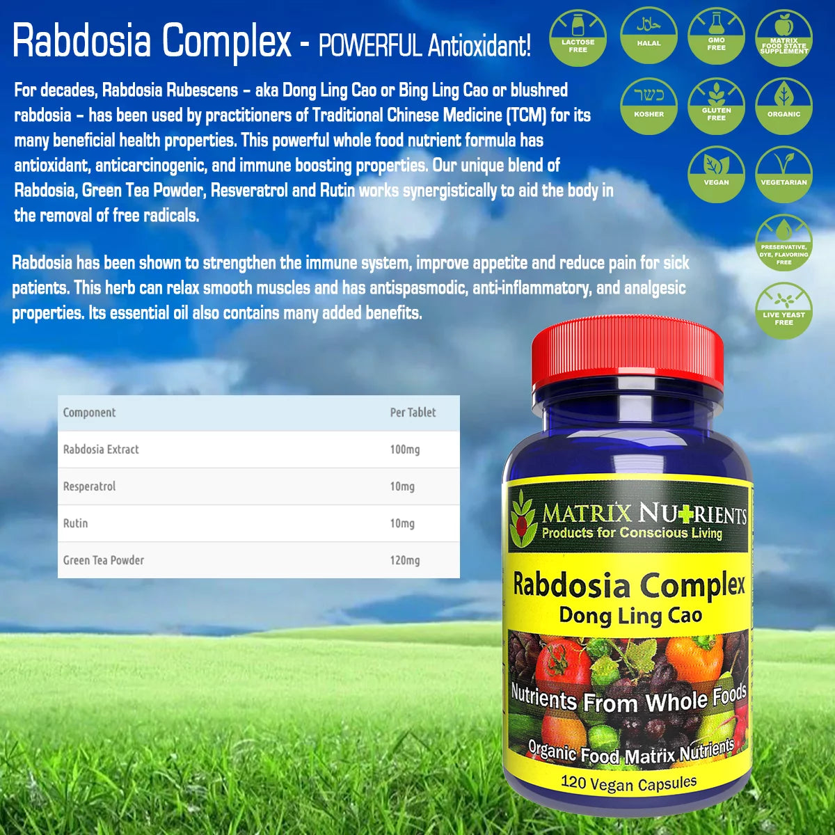 Natural Antioxidant Vegan Capsules 120ct V860002