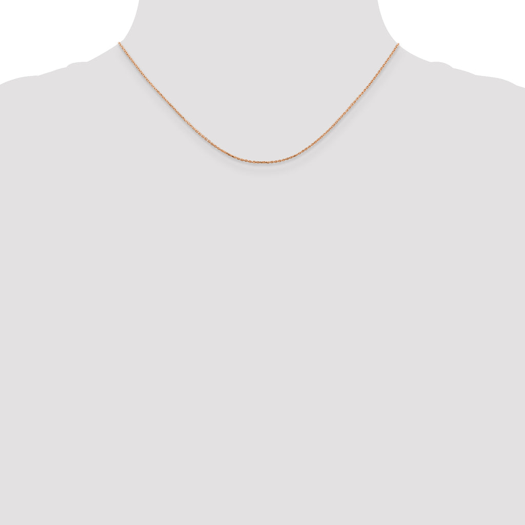 14 Karat Rose Gold Diamond-cut Cable Chain Necklace J942