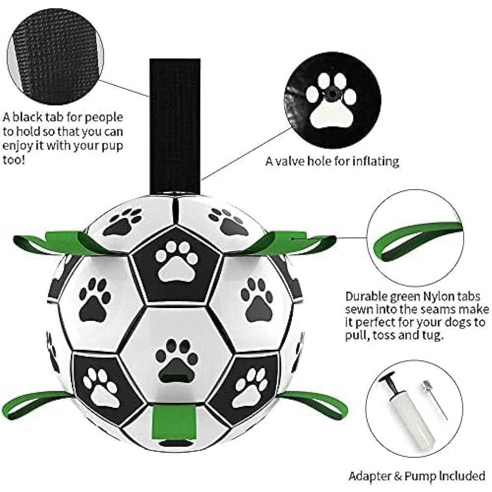 Dog Toys Soccer Ball with Straps Interactive Dog Toys Q71155