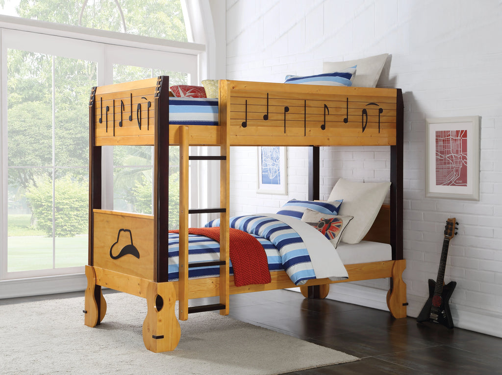 Twin Bunk Bed Honey Oak Espresso S48974