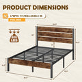 Queen Bed Frame with Wood Headboard and Footboard P79779