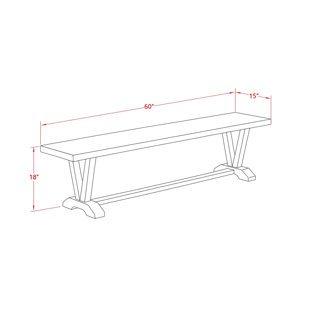 Black Brown Wood Dining Bench Z756