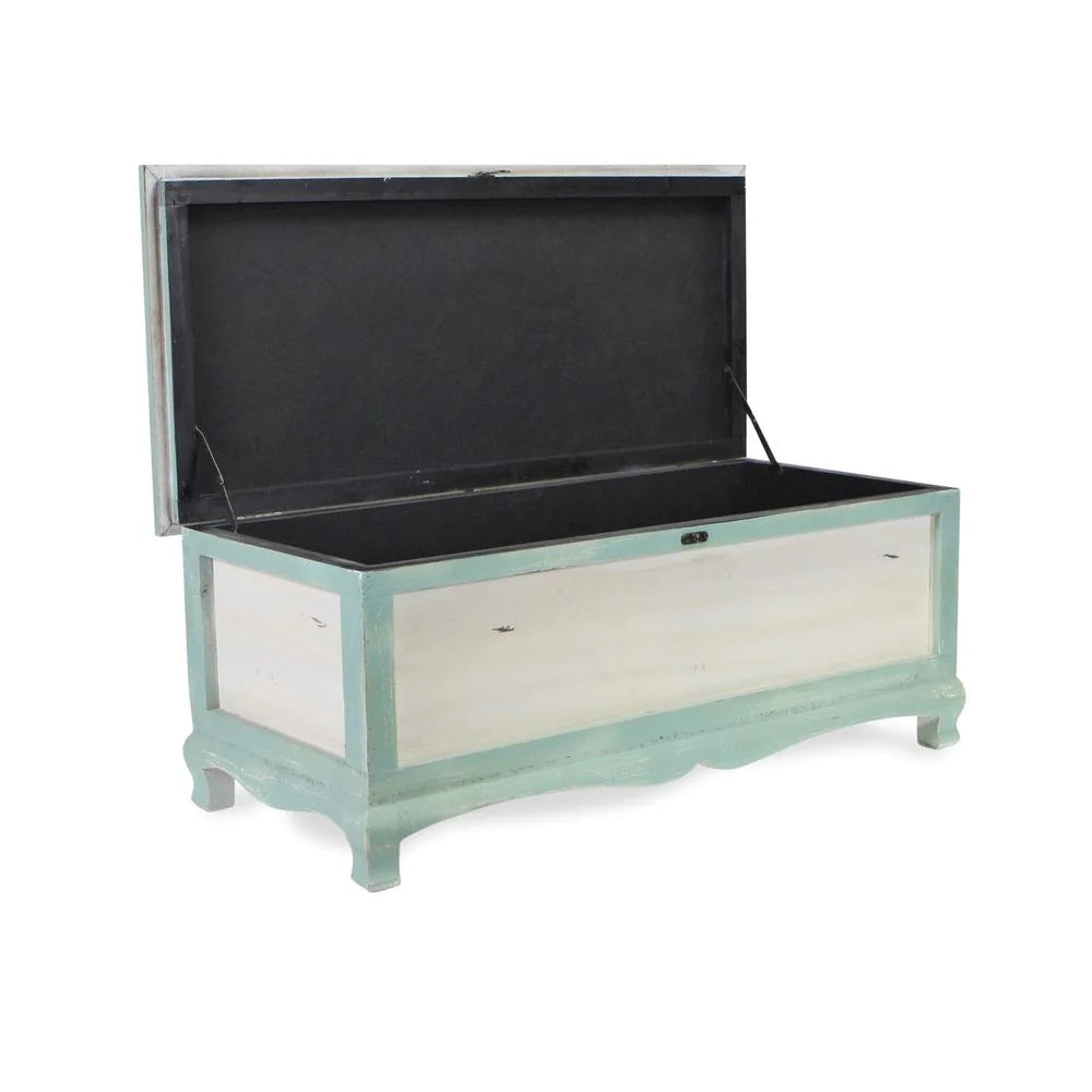 Shabby Bench Chest with Seat Cushion J72981