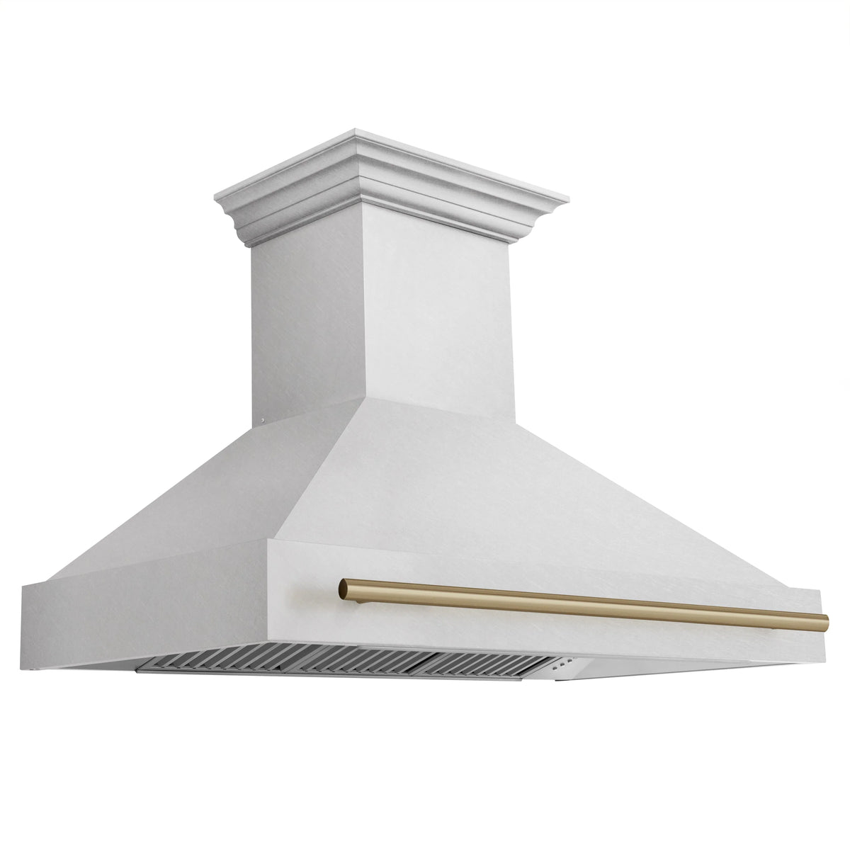 48 Inch Stainless Steel Range Hood with Champagne Bronze Handle A96646