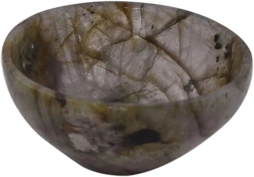 Handmade Carved Labradorite Stone Bowl 3 Inches P2056