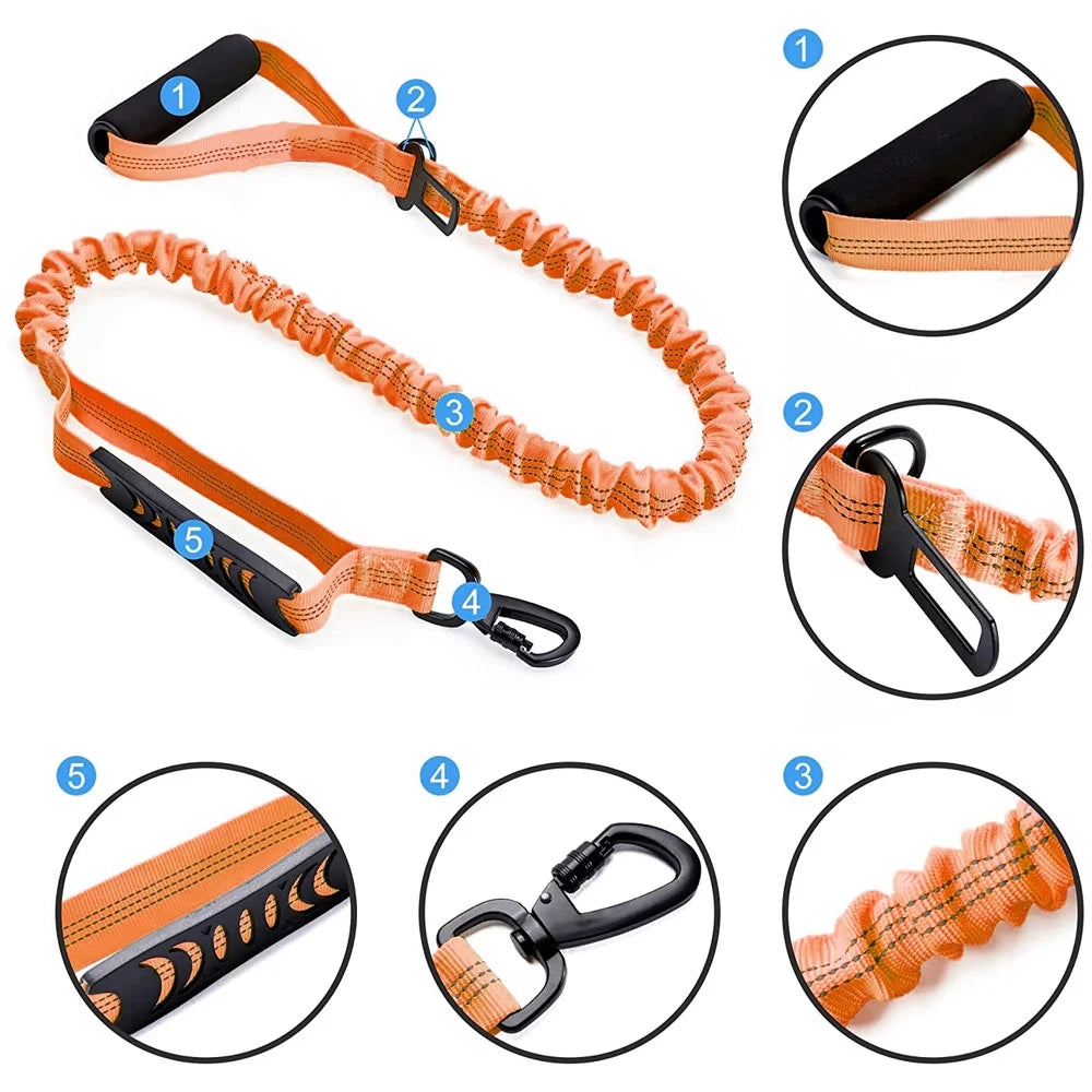 High Reflective Elastic Bungee Dog Leash with Cushion Handle E192