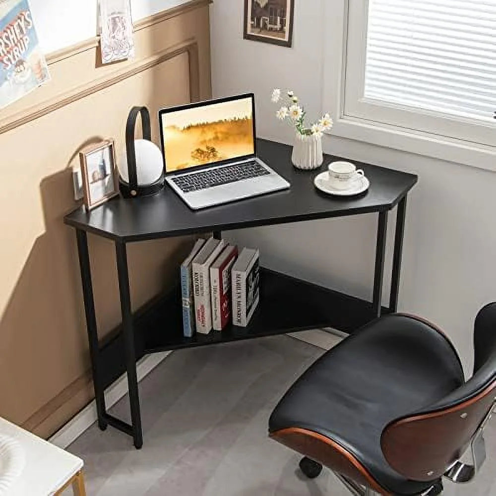 Corner Desk with Power Outlet Black W649864