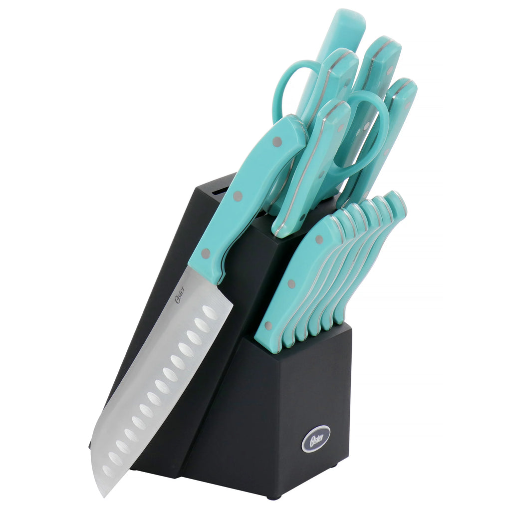 14 Piece Stainless Steel Cutlery Set Light Blue J97246