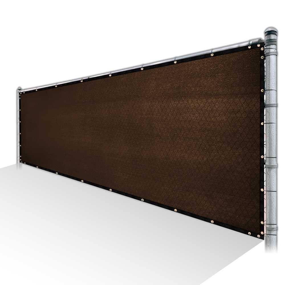 3 ft. x 133 ft. Brown Privacy Fence Screen Mesh with Reinforced Grommets J72995