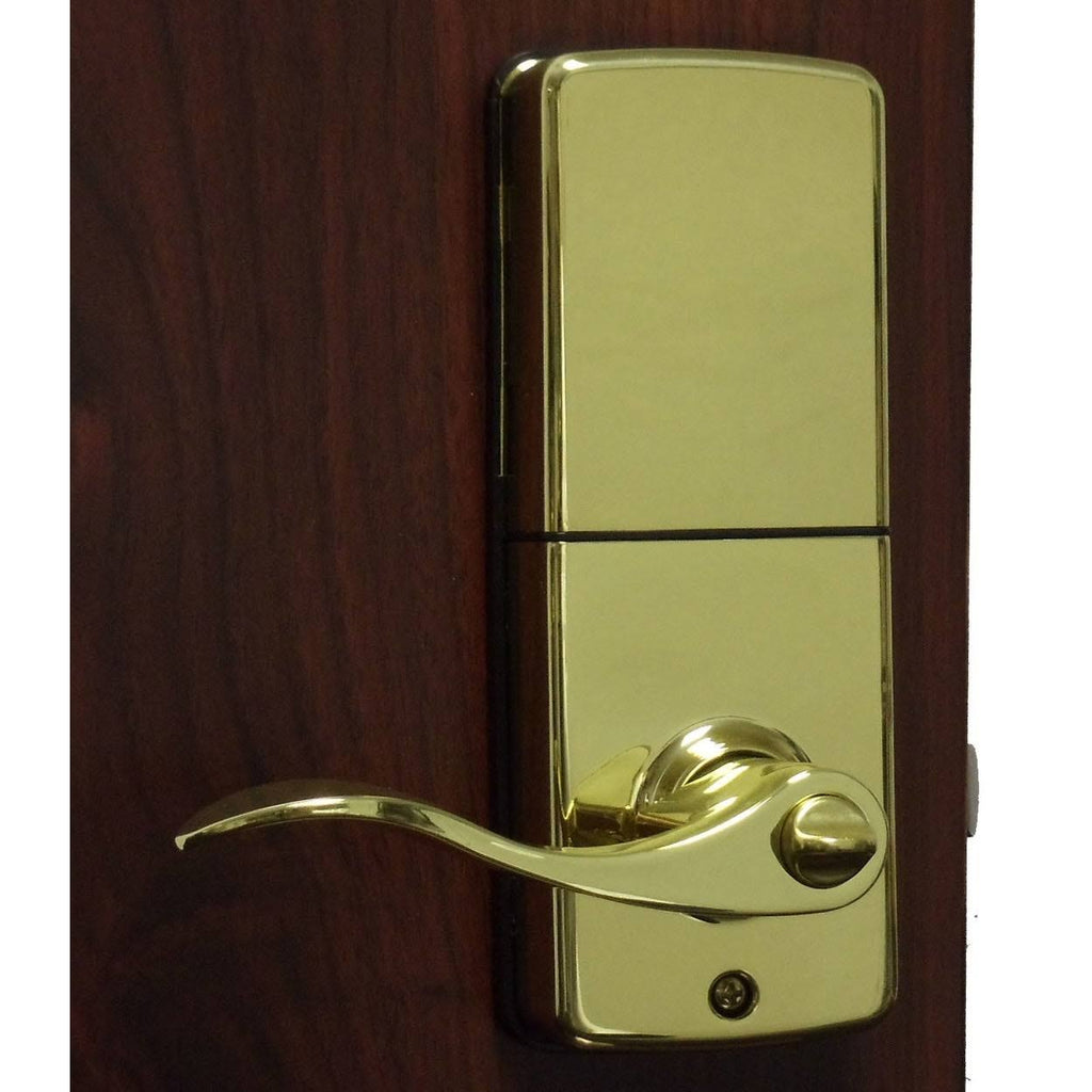 Digital Electronic Door Lever, Bright Brass B4872