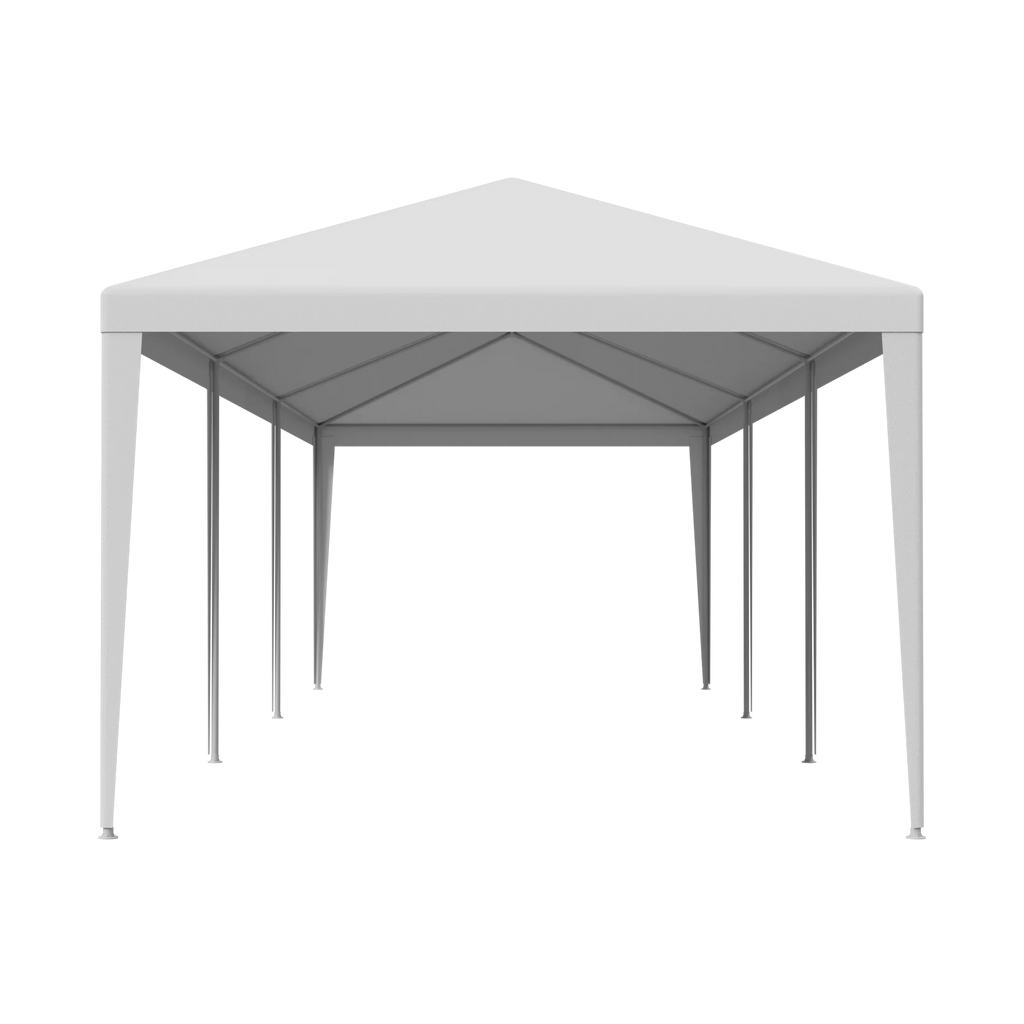10'x30' White Outdoor Gazebo Canopy with 8 Removable Walls E603976