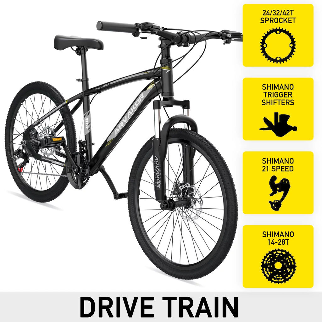 26'' Mountain Bikes 21 Speeds Double Disc Brake Gray X600