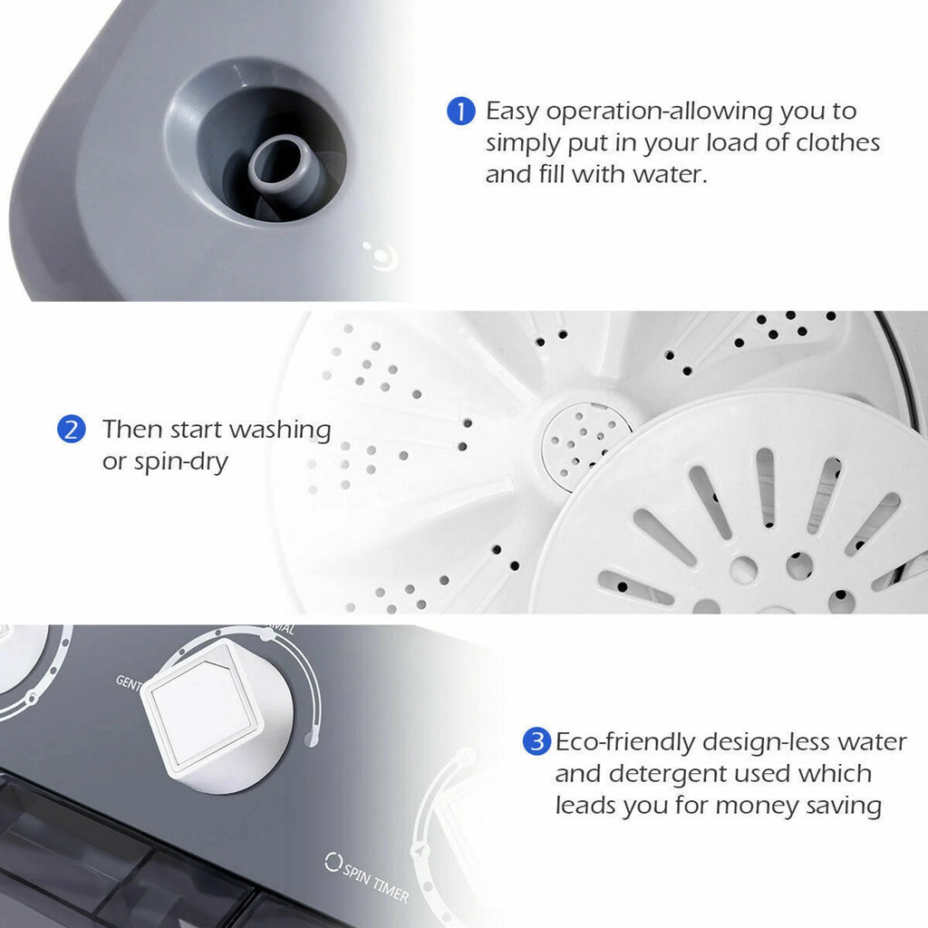 Portable Twin Tub 20 lbs Capacity Washing Machine I781923