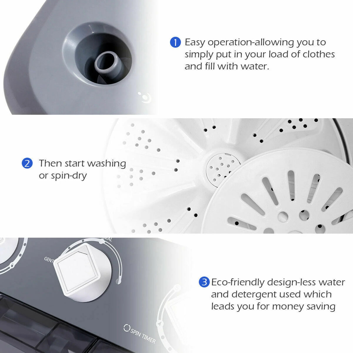 Portable Twin Tub 20 lbs Capacity Washing Machine I781923