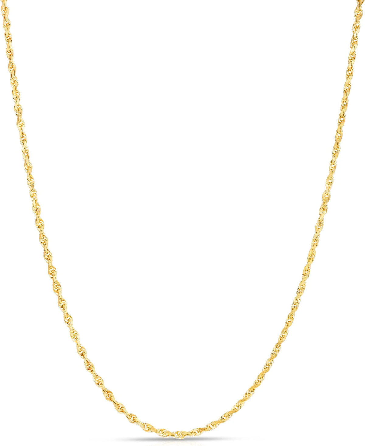 10k Yellow Gold Diamond Cut Rope Chain Necklace W219644