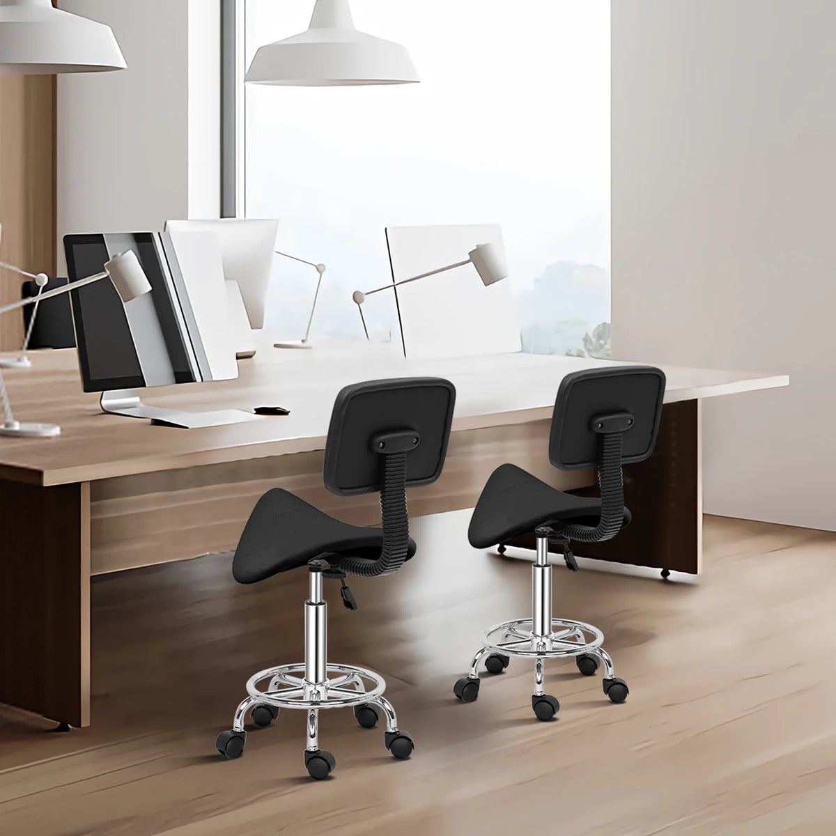 Adjustable Rolling Saddle Stool V70275